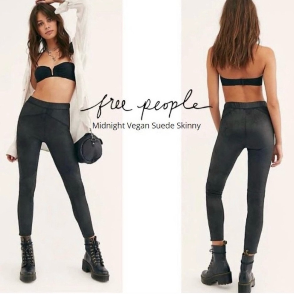 Free People midnight vegan suede skinny pant S - Picture 12 of 13